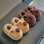 Chaussons Capybara en Peluche - Pantoufles d'Intérieur Ultra-Douces et Chaudes