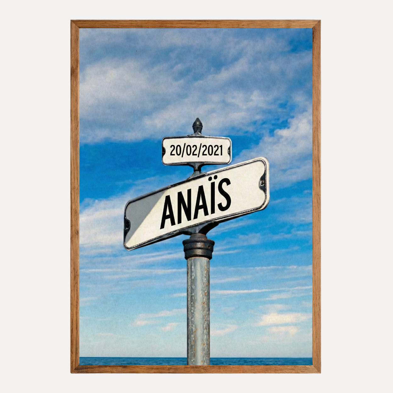 Affiche personnalisée, panneaux de rue, prénoms et dates - Cadre personnalisé