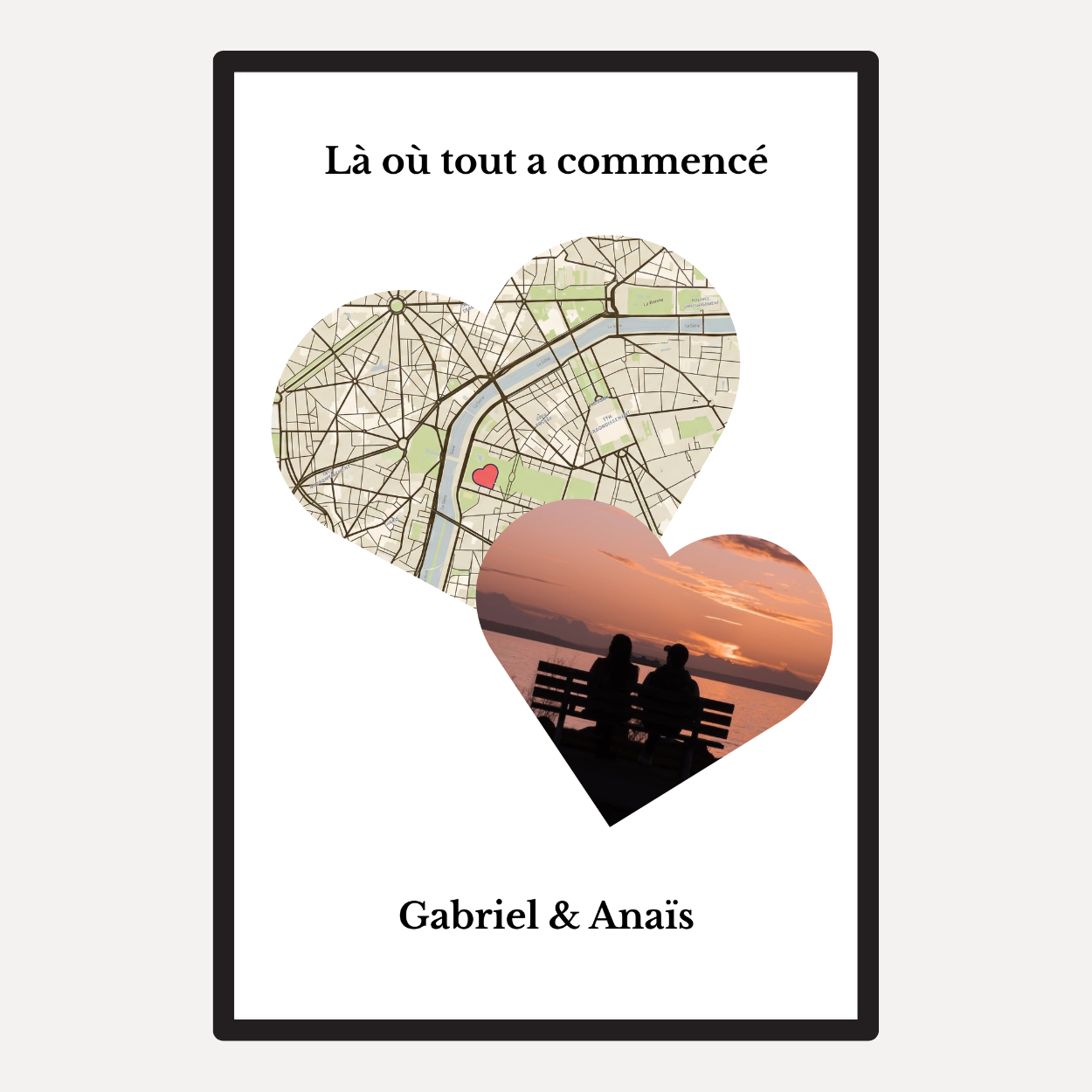 Affiche lieu de rencontre avec photo - Cadre personnalisé