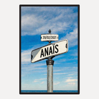 Affiche personnalisée, panneaux de rue, prénoms et dates - Cadre personnalisé