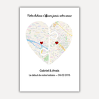 Affiche personnalisée relation à distance - Cadre personnalisé pour couple à distance