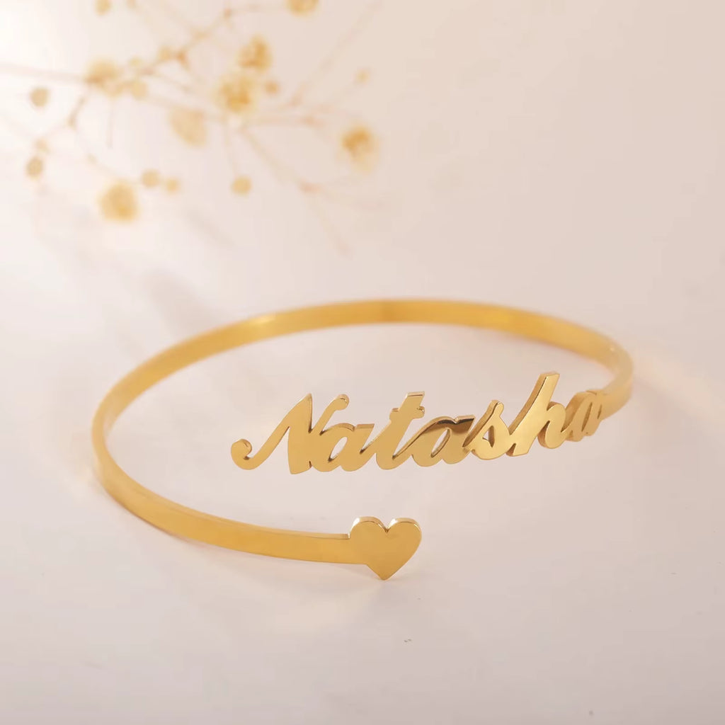 Bracelet Jonc Ouvert Personnalisé - Acier Inoxydable