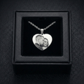 Collier Photo Personnalisé en Acier Inoxydable - Pendentif Cœur Gravé